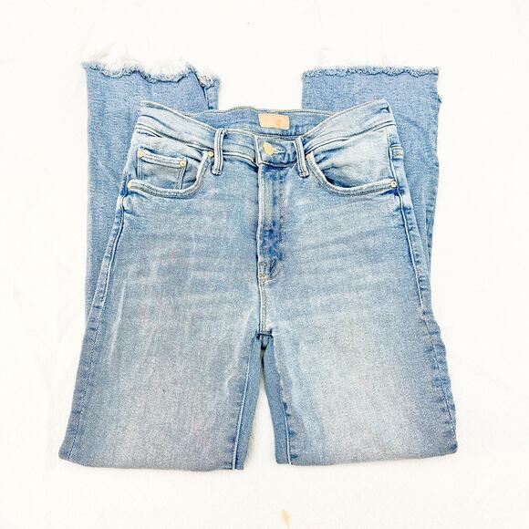 Mother The Insider Crop Step Fray Limited Edition Light Wash Denim Jeans Size 25 - Picture 4 of 11